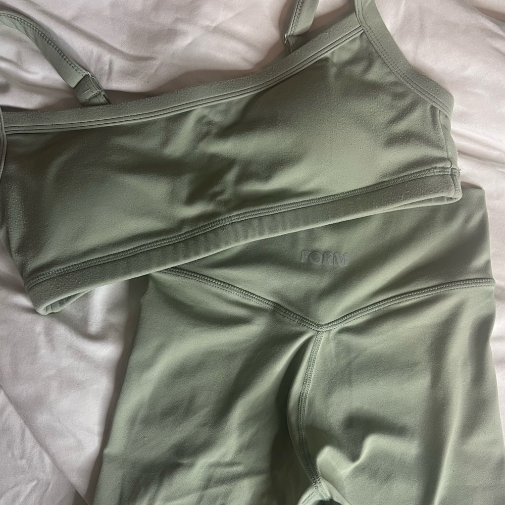 Form by Sami Clarke sage set. Supporter bra and bike Shorts